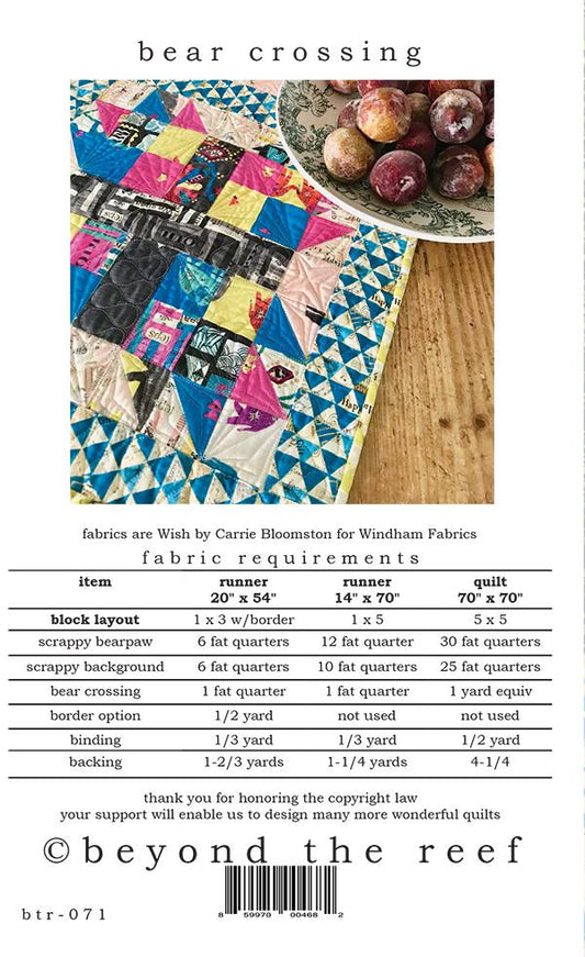 Bear Crossing Table Runner Pattern by Beyond the Reef - Special Order