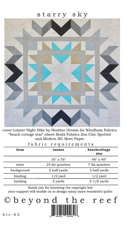 Starry Sky Table Runner Pattern by Beyond the Reef - Special Order