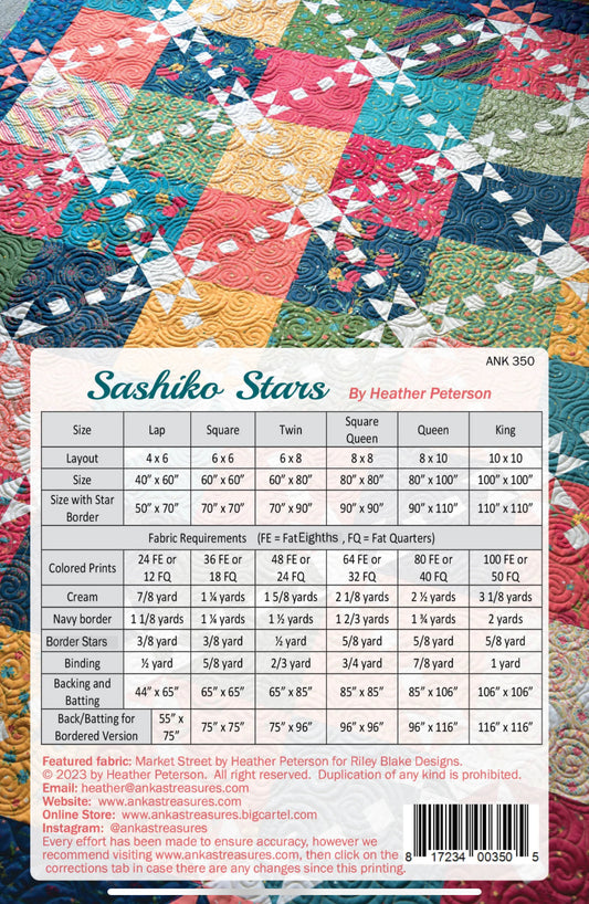 Sashiko Stars # ANK350 - Special Order