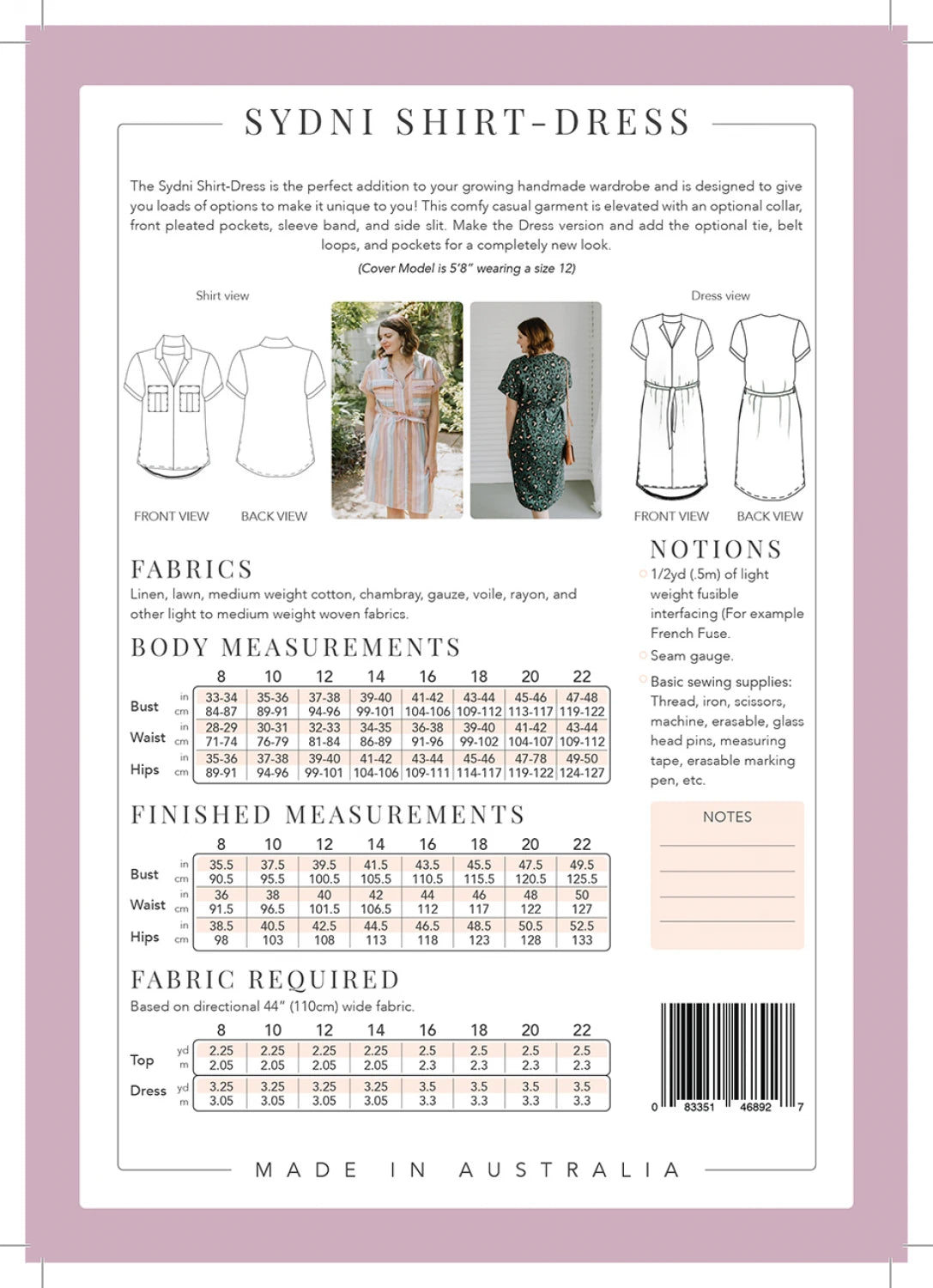 Sydni Shirtdress Pattern by Sew to Grow - Special Order