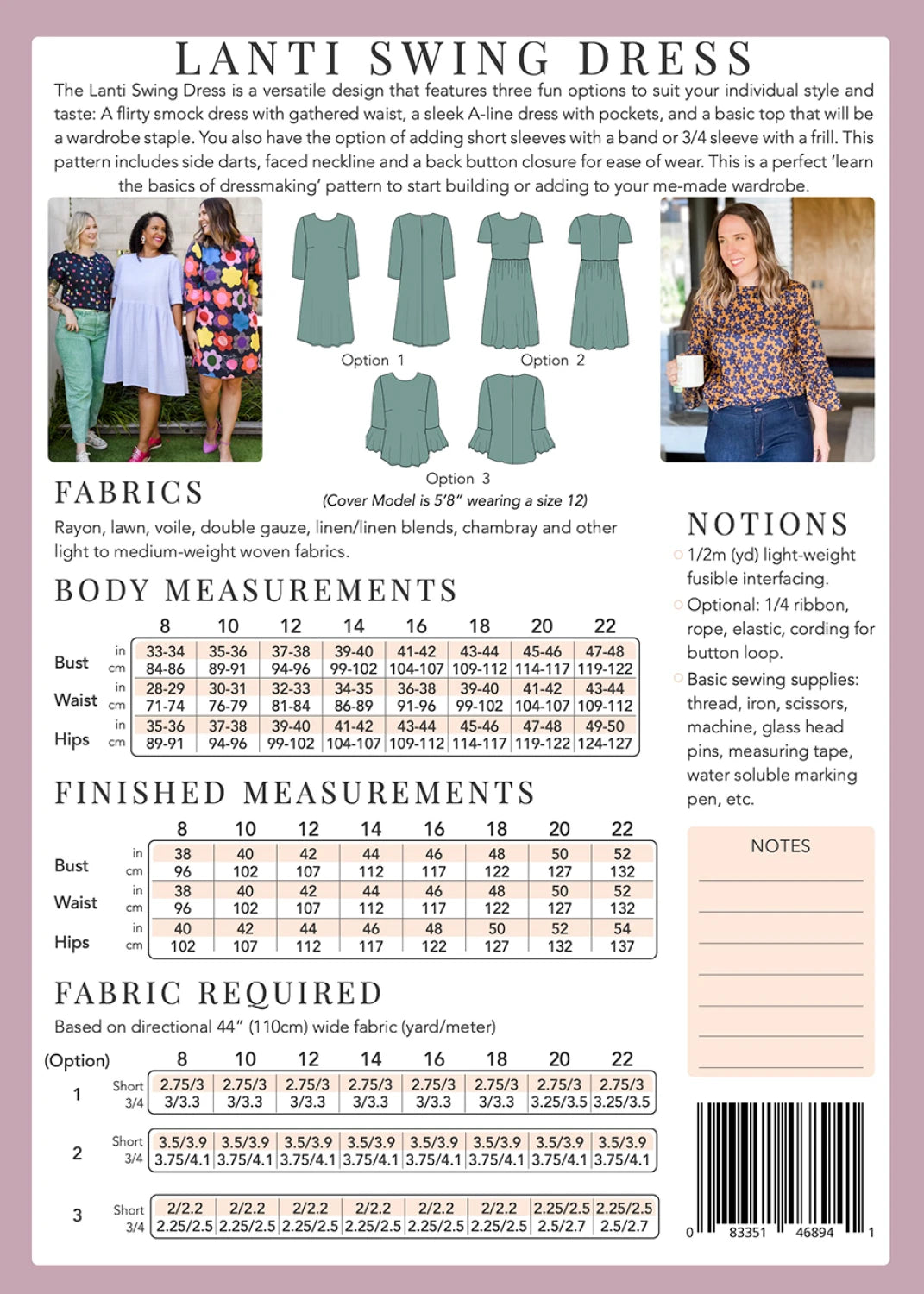 Lanti Swing Dress & Top Pattern by Sew to Grow - Special Order