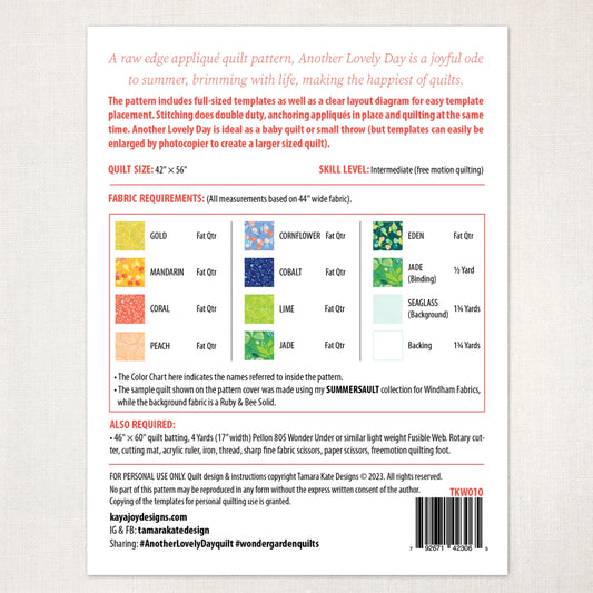 Another Lovely Day Appliqué Quilt Pattern by Tamara Kate