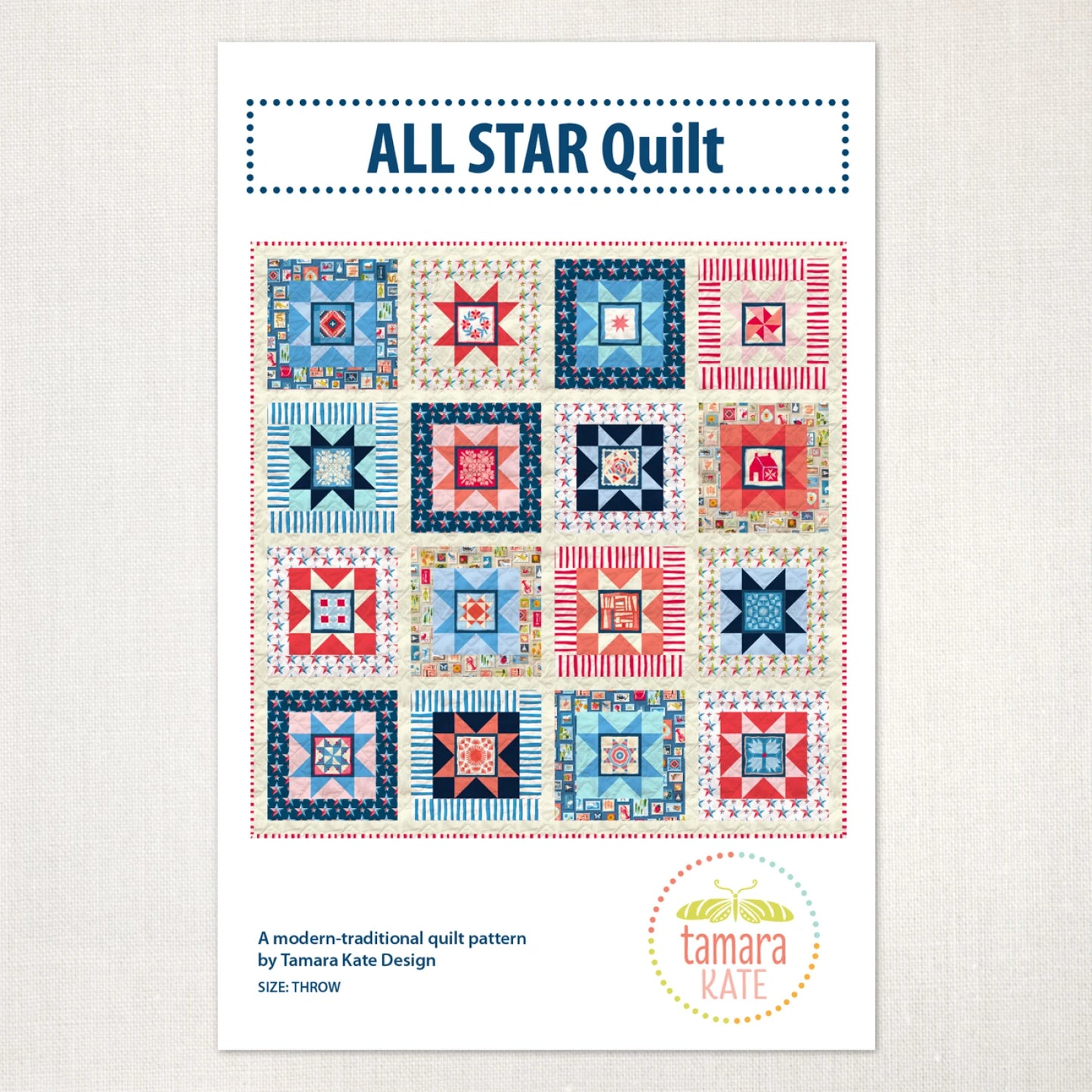 All Star Quilt Pattern by Tamara Kate