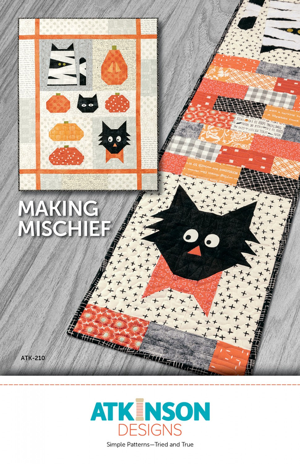 Making Mischief Wall Quilt and Table Runner Pattern by Atkinson Designs