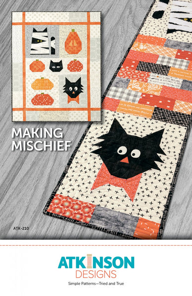 Making Mischief Wall Quilt and Table Runner Pattern by Atkinson Designs
