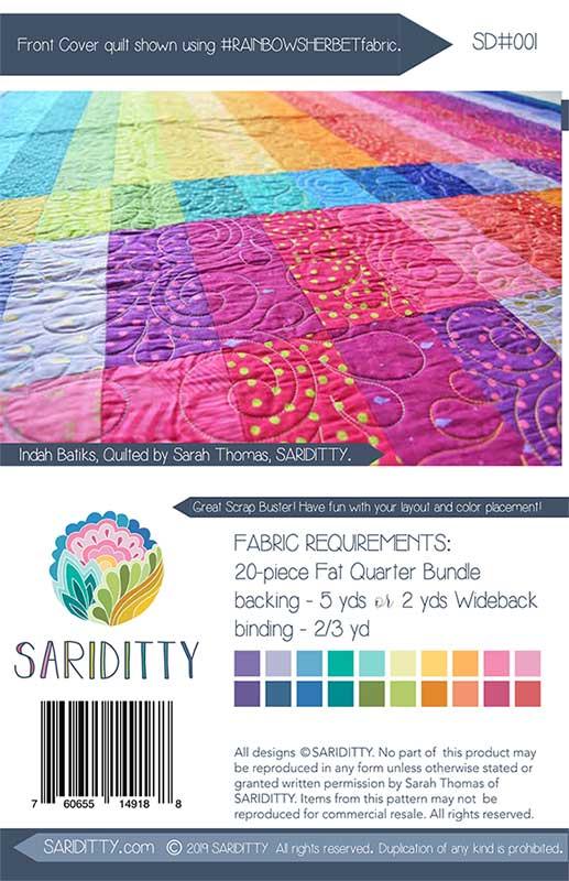 Strip Tease Quilt Kit featuring Rainbow Sherbet by Sariditty