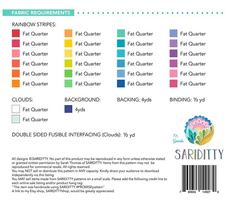 Promise Quilt Kit featuring Rainbow Sherbet Sariditty