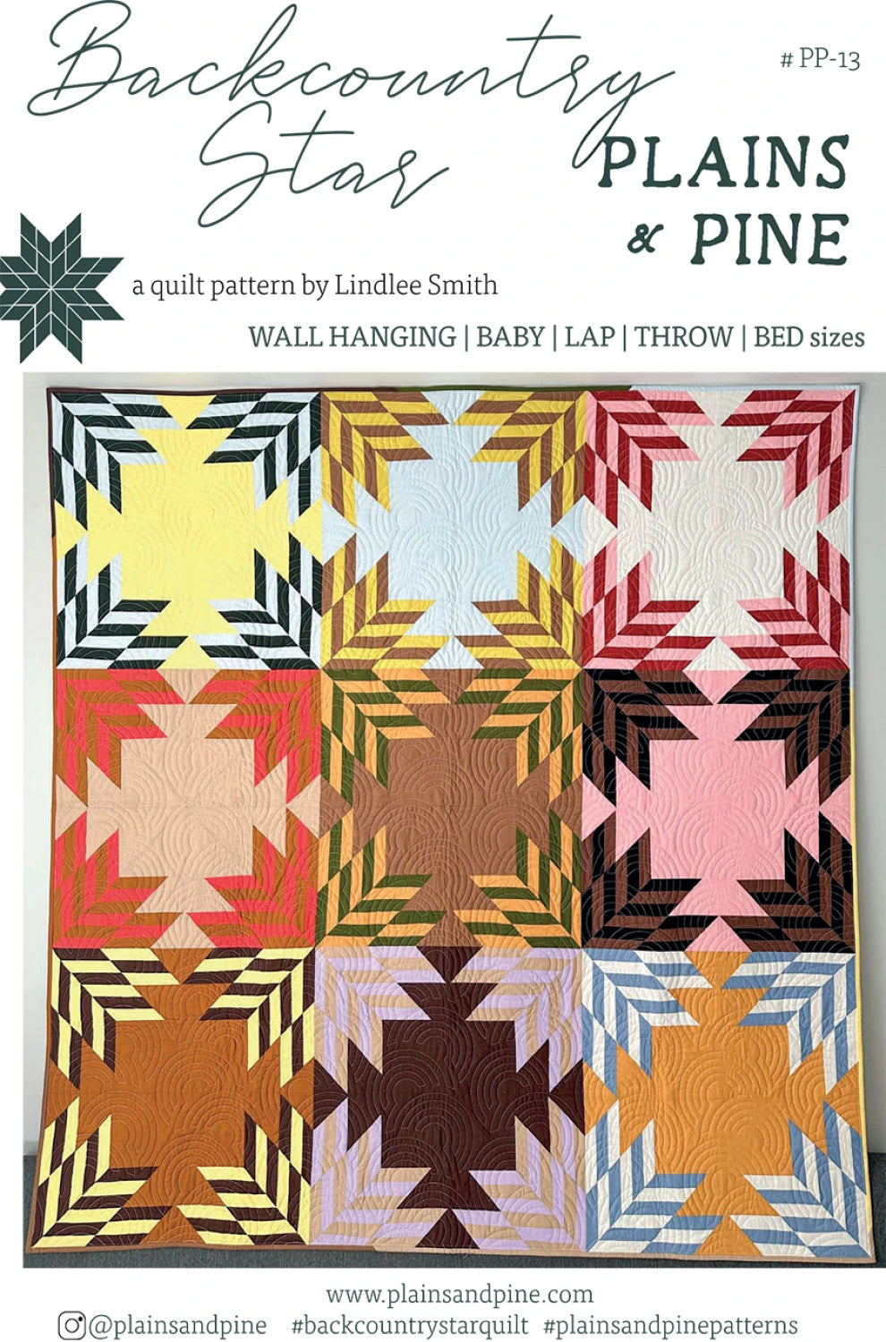 Back Country Star Quilt Pattern by Plains & Pine