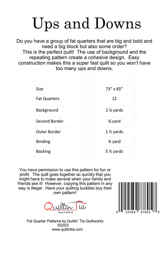Ups and Downs Quilt Pattern by Quiltin’ Tia