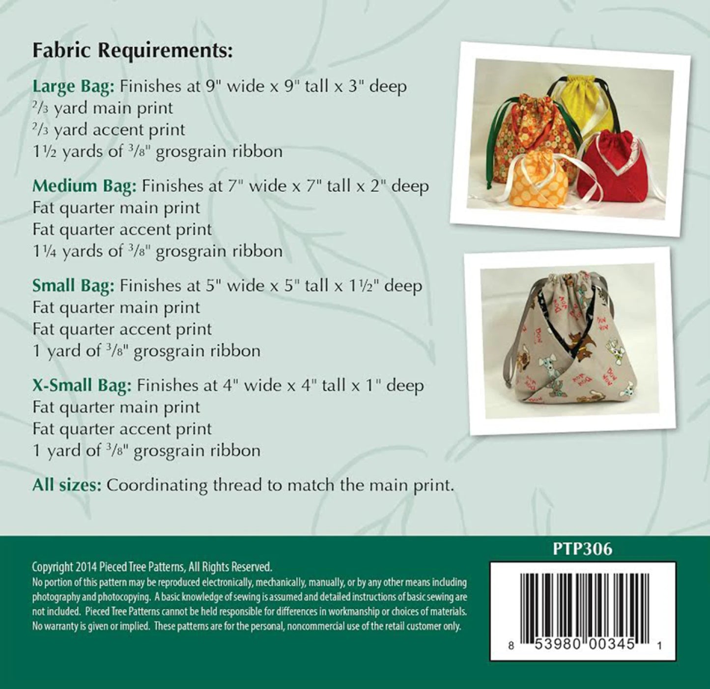 Fold It Hold It Bag by Pieced Tree Patterns