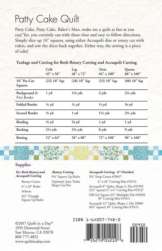 Patty Cake Quilt Pattern by Quilt in a Day