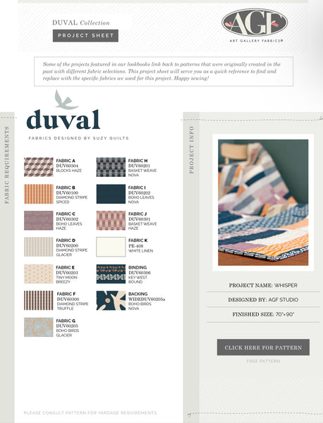 Whisper Quilt Kit featuring Duval by Suzy Quilts