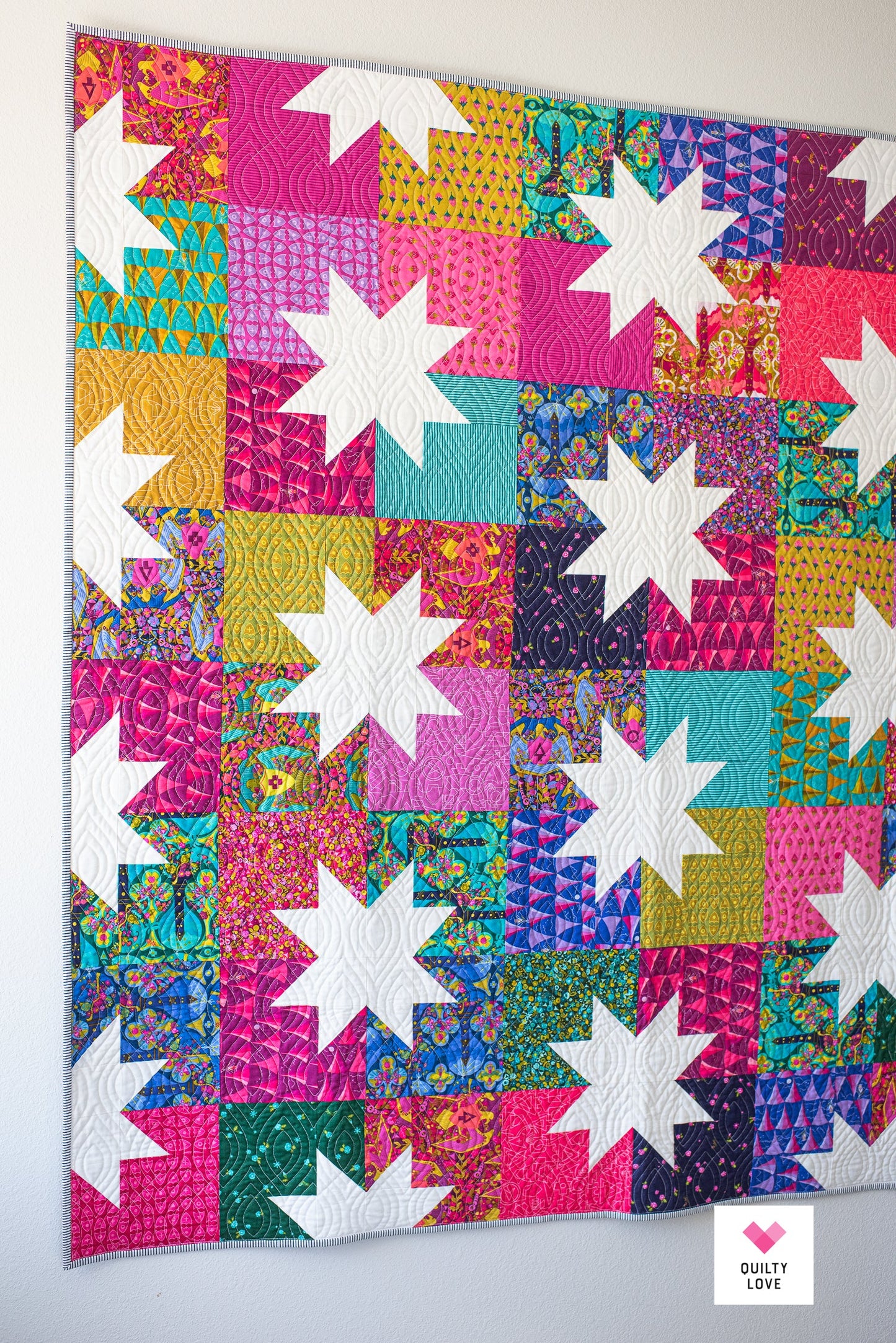 Modèle de courtepointe Star Pop II par Quilty Love