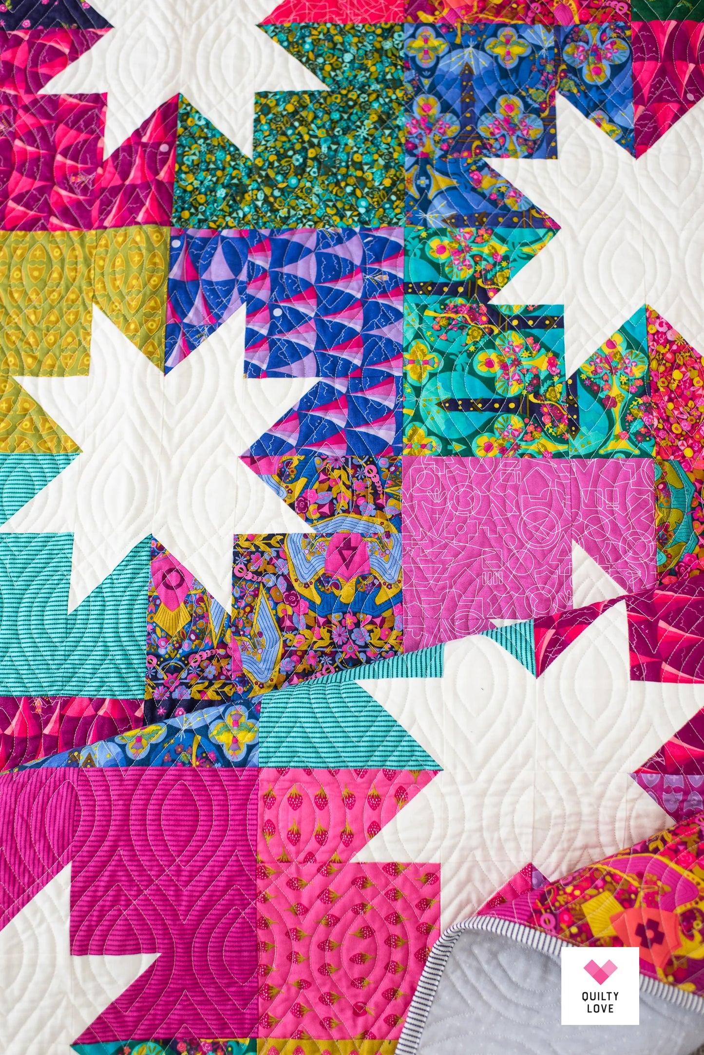 Modèle de courtepointe Star Pop II par Quilty Love