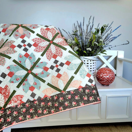 Flowers through the Lattice Quilt featuring Porch Swing by Ashley Collett Design : Boxed Kit