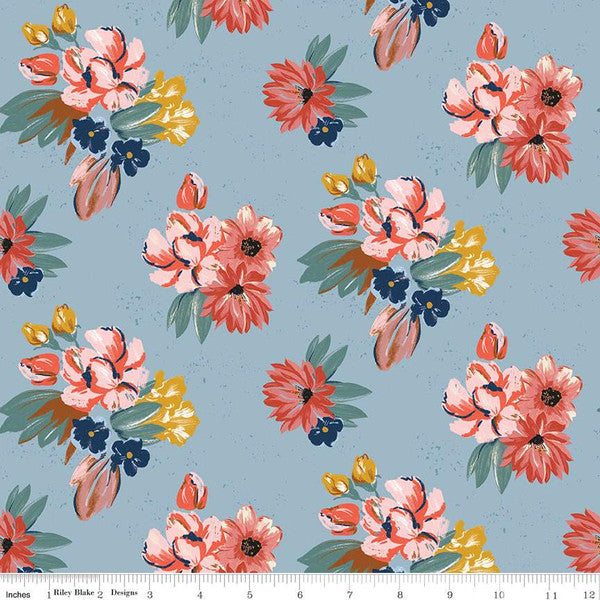 Wild Rose par RBD Designers : Floral Bleu 