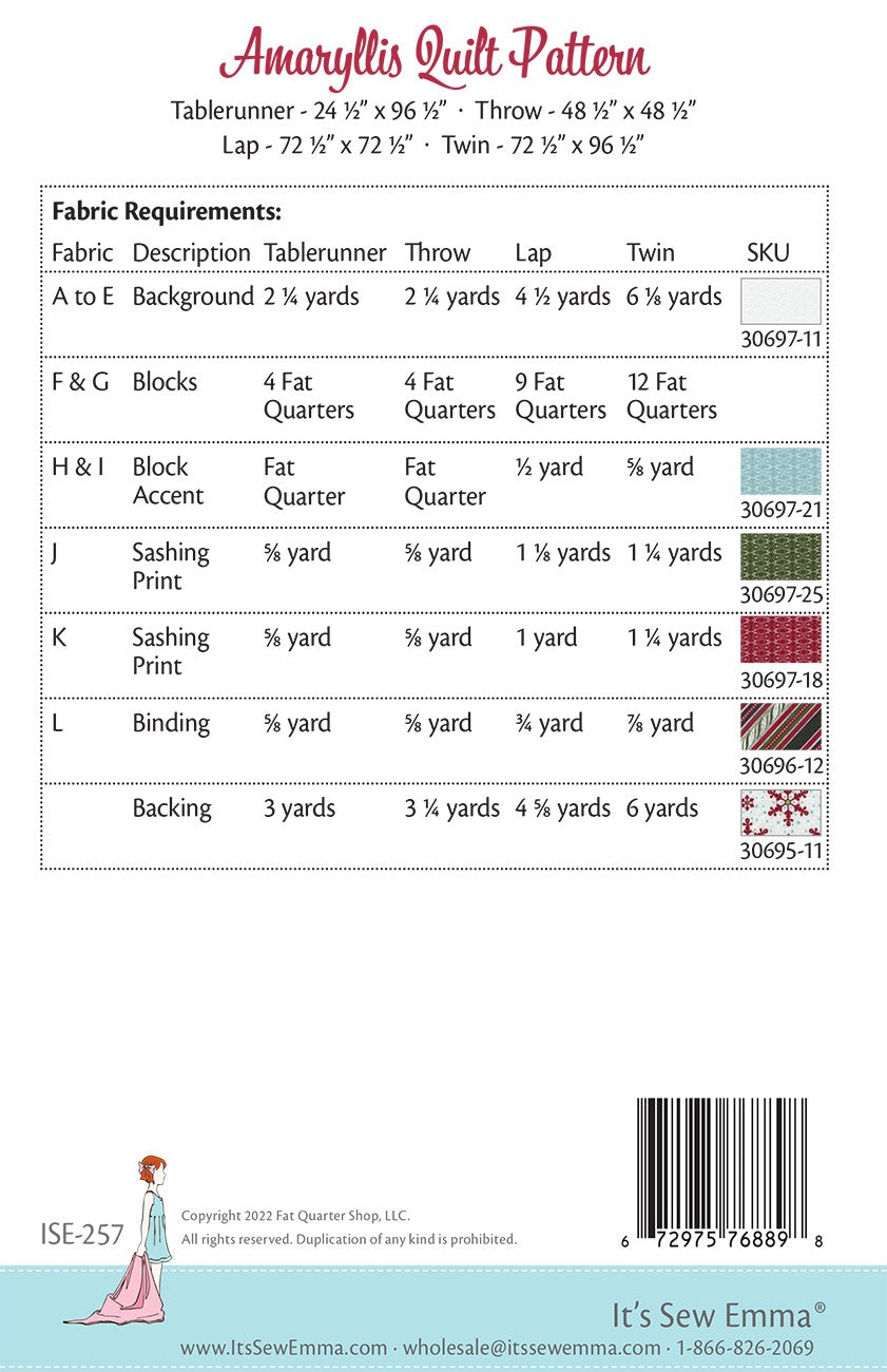 Amaryllis Quilt Pattern # ISE-257 - Special Order