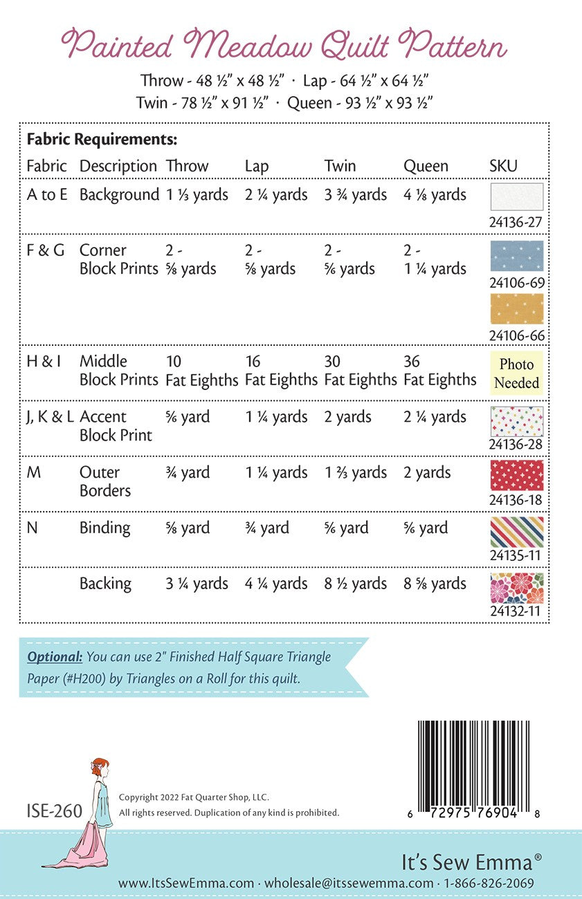 Painted Meadow Quilt Pattern # ISE-260 - Special Order