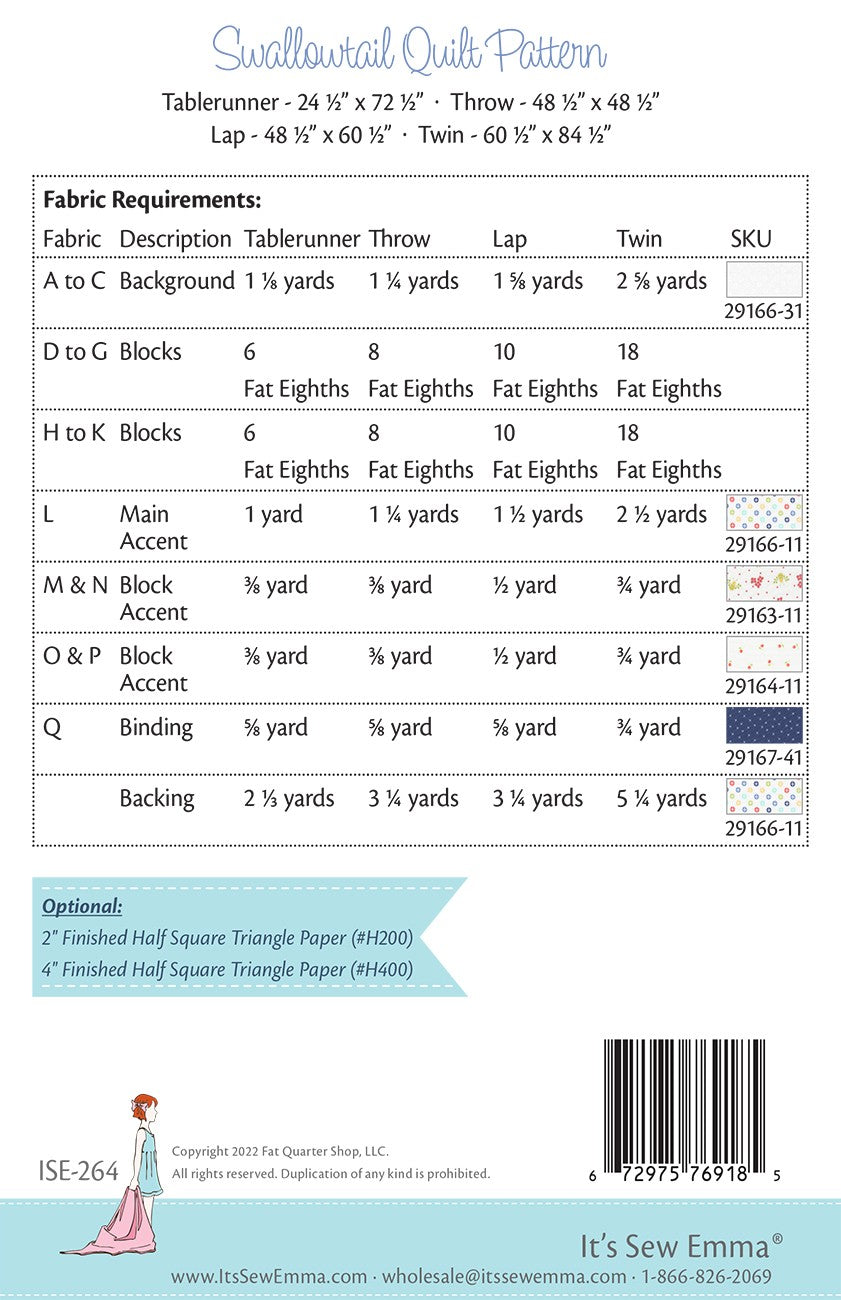 Swallowtail Quilt Pattern # ISE-264 - Special Order