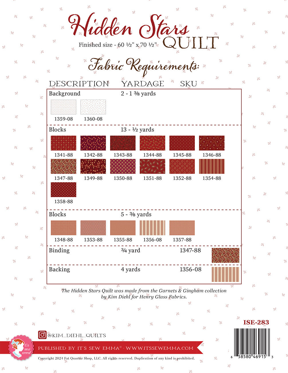 Hidden Stars Quilt Pattern # ISE-283 - Special Order