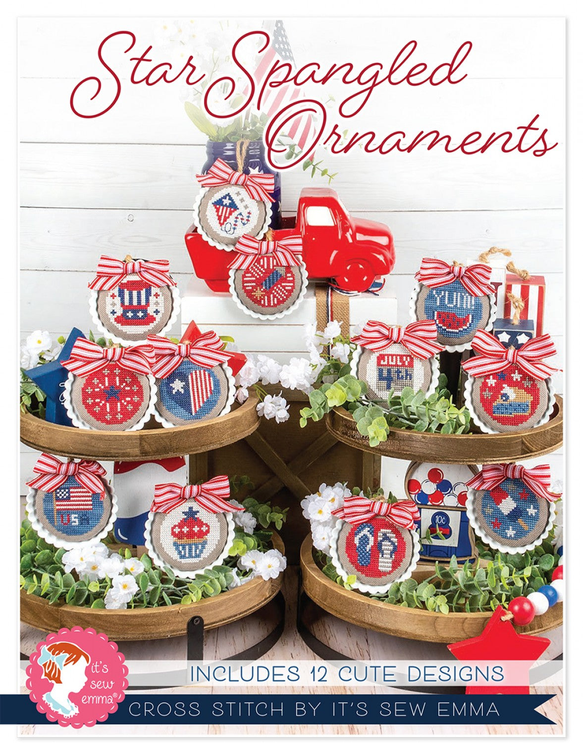 Star Spangled Ornaments Cross Stitch Pattern # ISE-4012 - Special Order