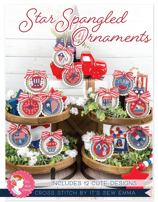 Star Spangled Ornaments Cross Stitch Pattern # ISE-4012 - Special Order