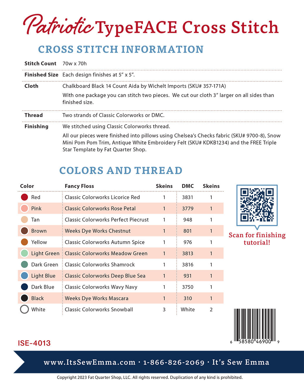 Patriotic TypeFACE Cross Stitch Pattern # ISE-4013 - Special Order