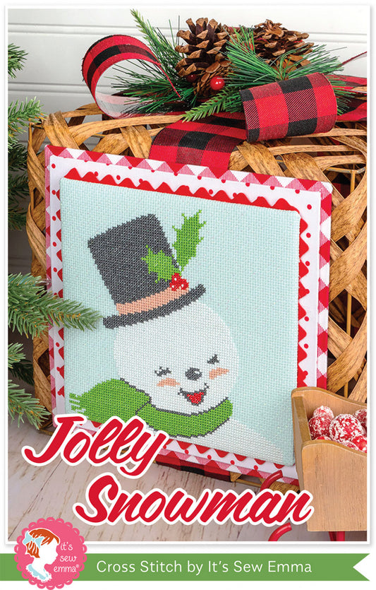 Jolly Snowman Cross Stitch by It's Sew Emma # ISE-4018 - Special Order