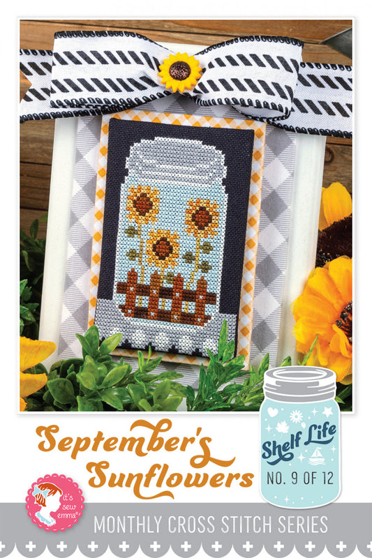 September's Sunflowers Shelf Life Cross Stitch Pattern # ISE-4033 - Special Order