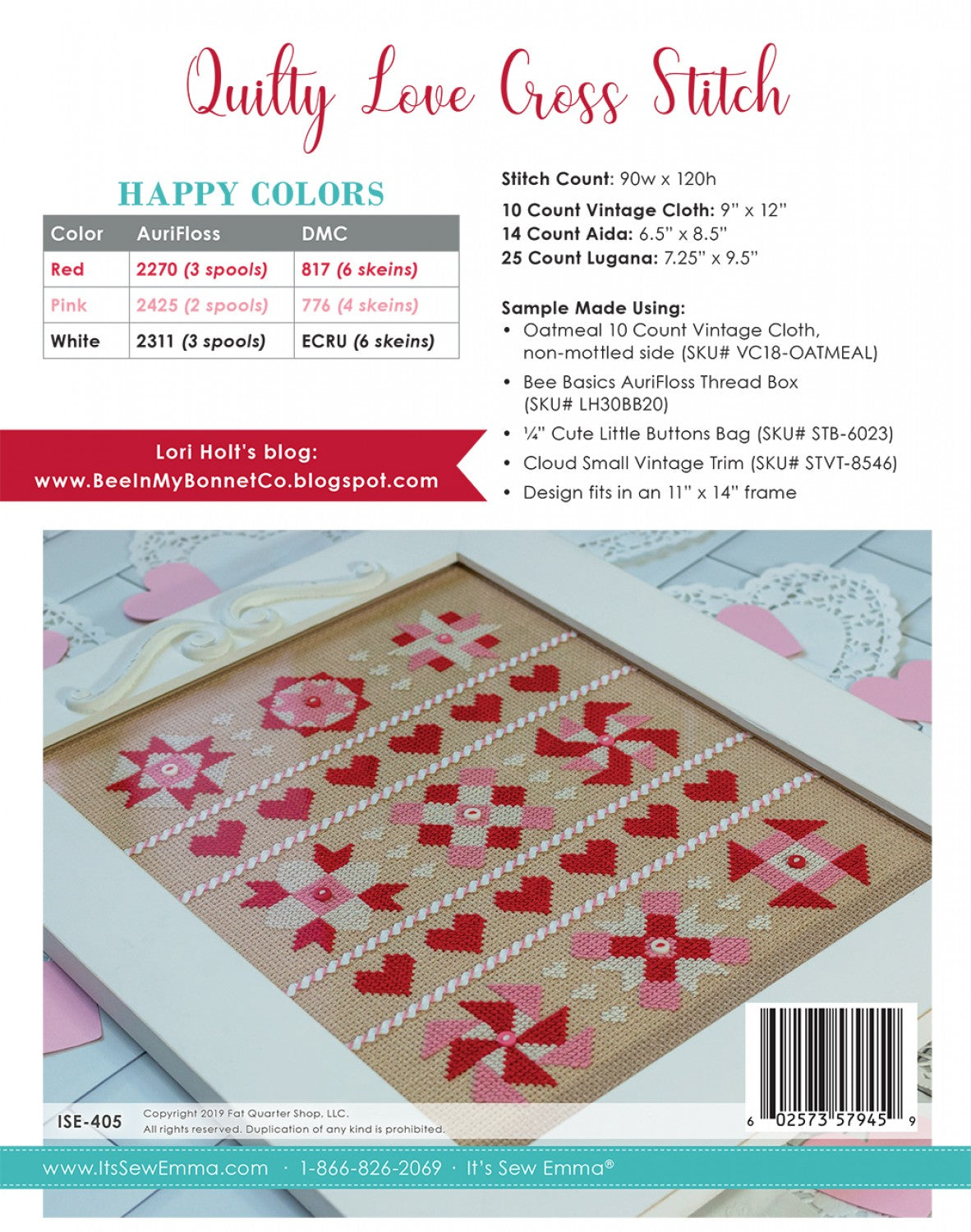 Quilty Love Cross Stitch Pattern # ISE-405 - Special Order