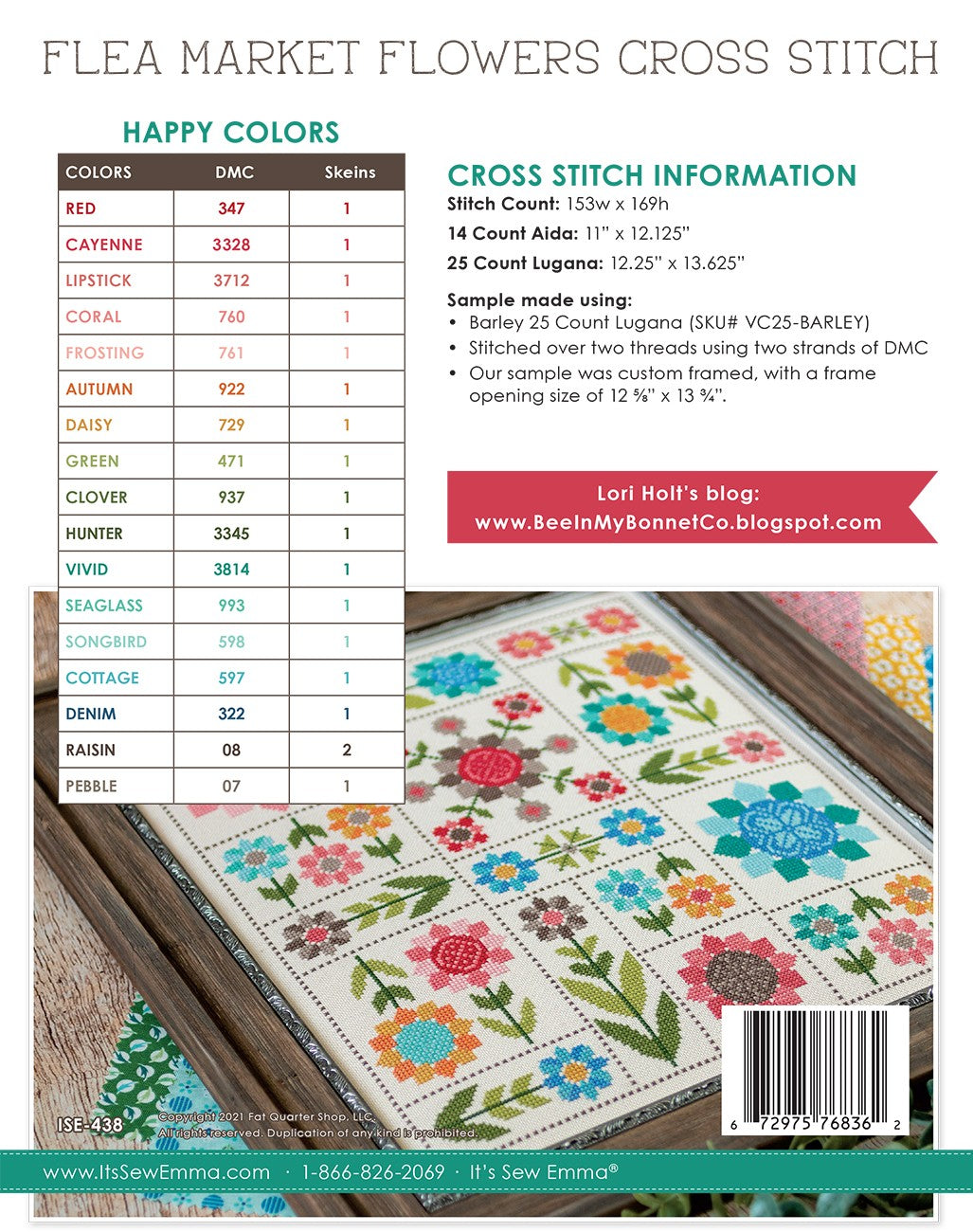 Flea Market Flowers Cross Stitch Pattern # ISE-438 - Special Order