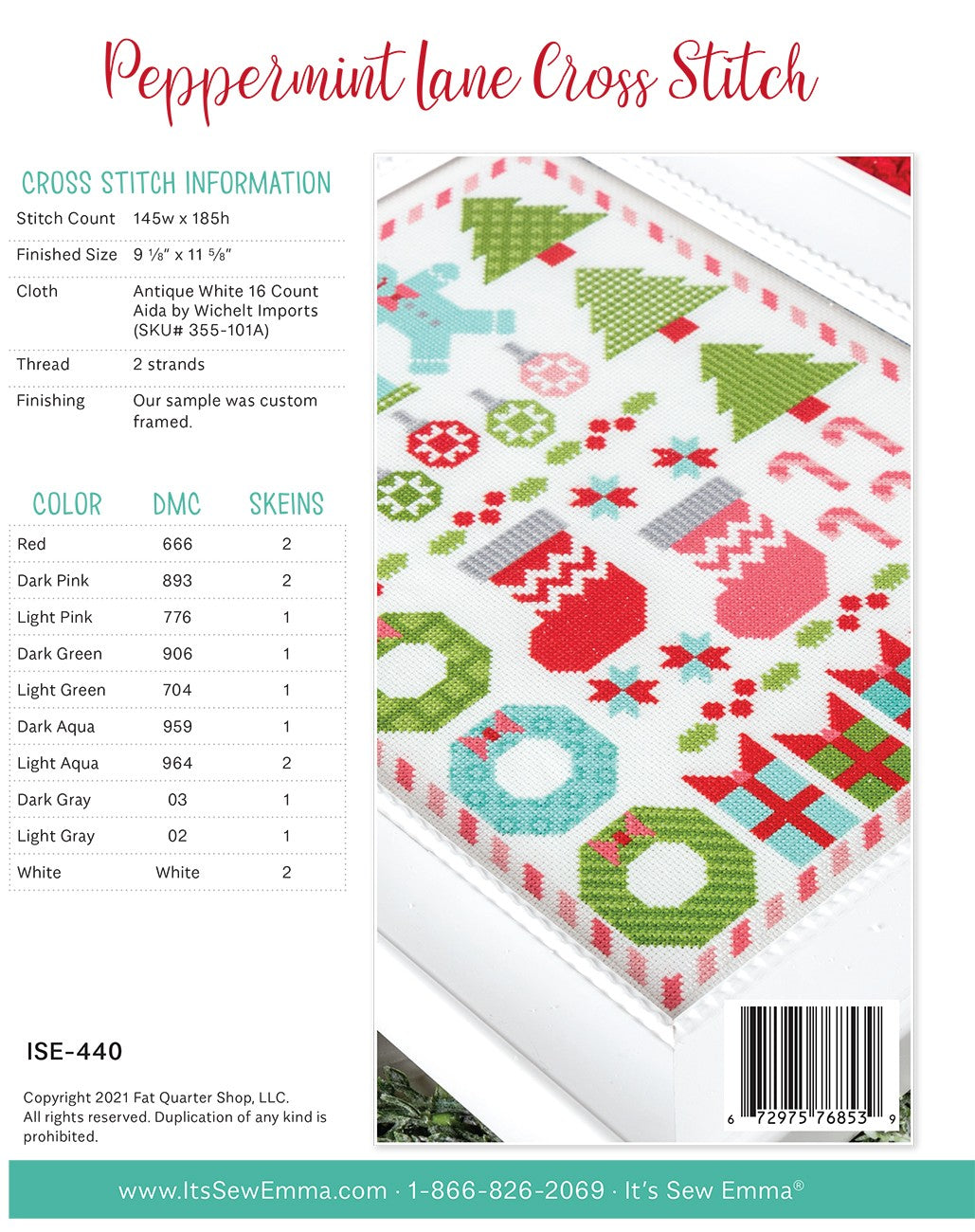 Peppermint Lane Cross Stitch Pattern # ISE-440 - Special Order