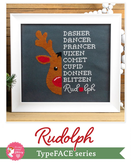 TypeFACE Rudolph Cross Stitch Pattern # ISE-468 - Special Order