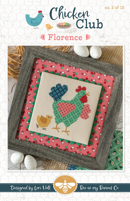 Chicken Club Cross Stitch Pattern of the Month 2 Florence # ISE-479 - Special Order