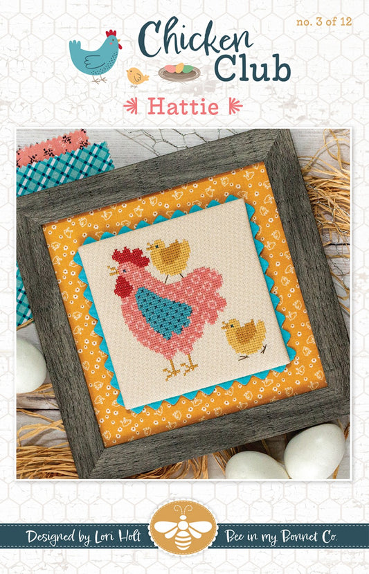 Chicken Club Cross Stitch Pattern of the Month 3 Hattie # ISE-480 - Special Order