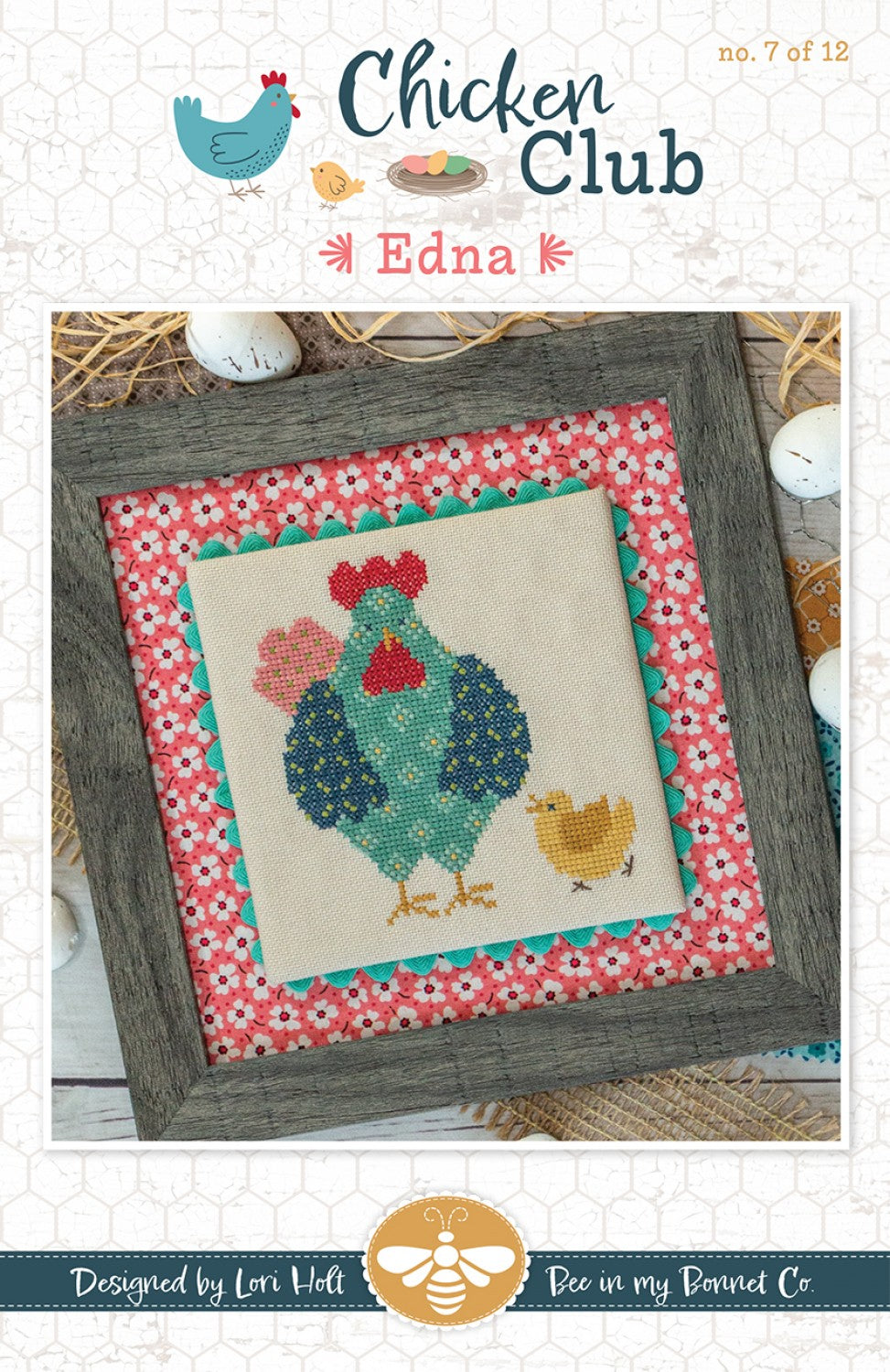 Chicken Club Cross Stitch Pattern of the Month 7 Edna # ISE-484 - Special Order