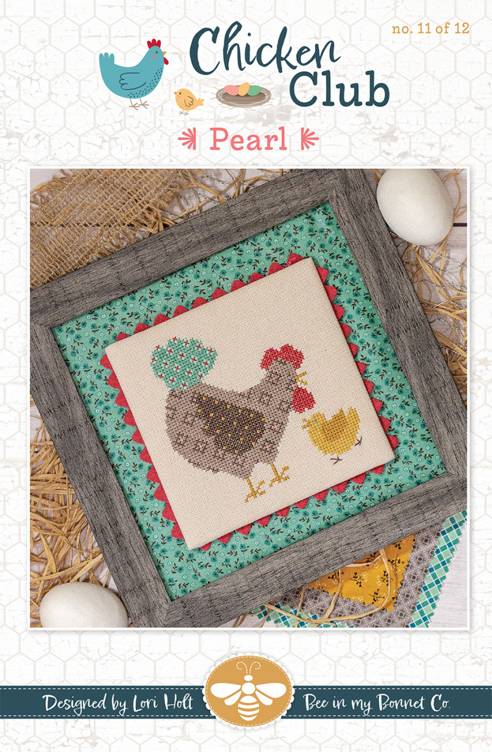 Chicken Club Cross Stitch Pattern of the Month 11 Pearl # ISE-488 - Special Order