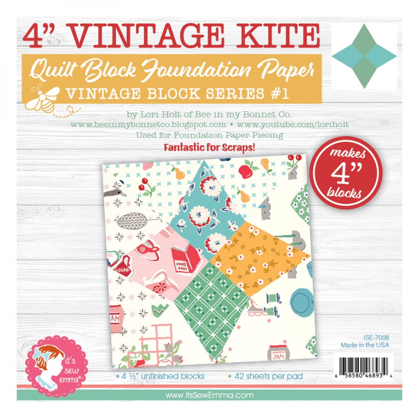 Vintage Kite Quilt Block Foundation Paper- Special Order