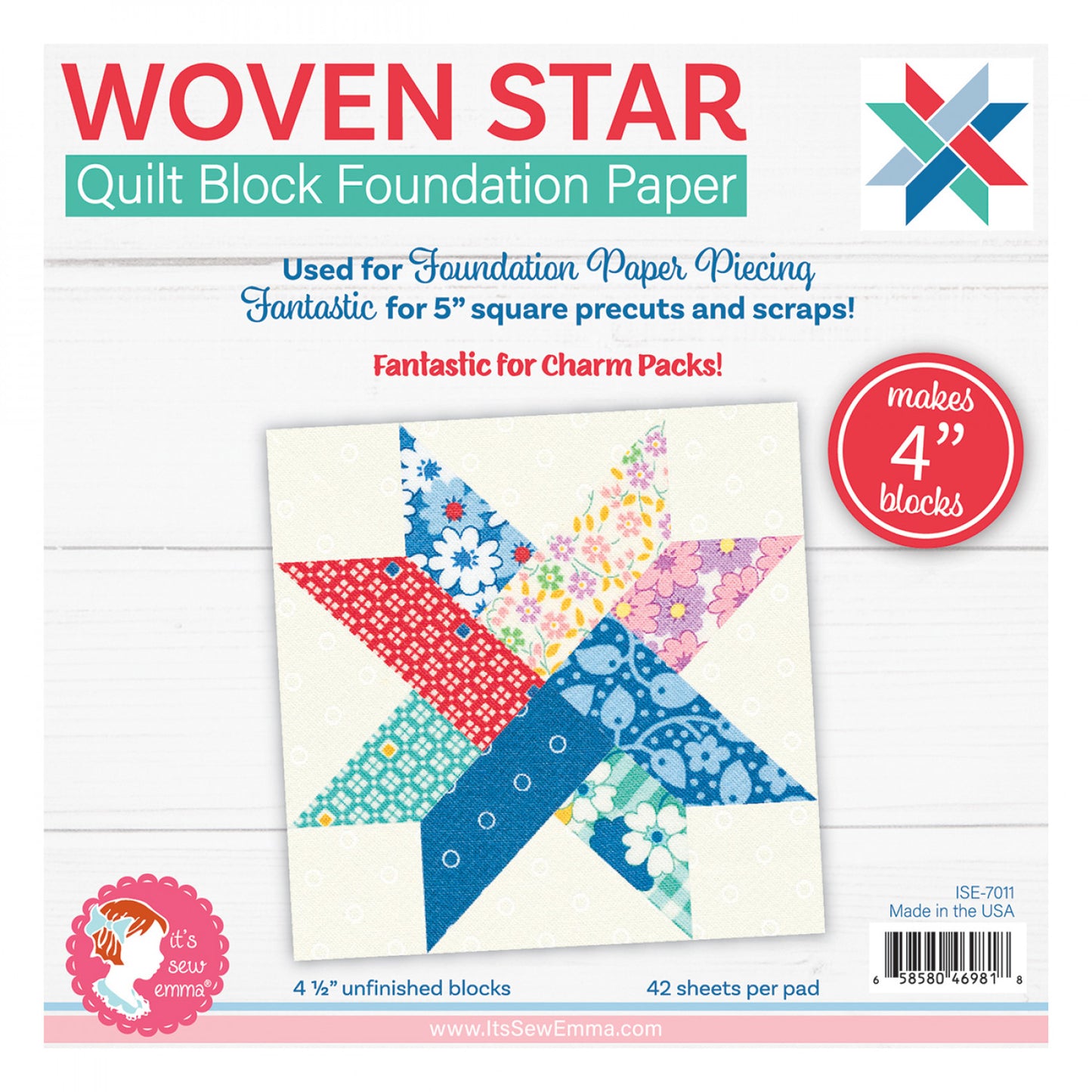 Woven Star Quilt Block Foundation Papers- Special Order