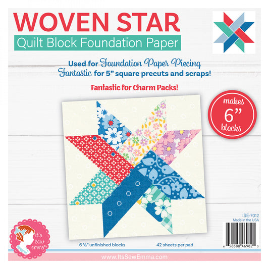 Woven Star Quilt Block Foundation Papers- Special Order