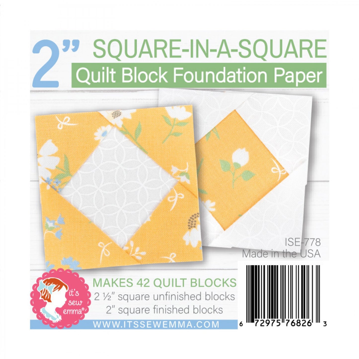 Square in a Square Quilt Block Foundation Paper- Special Order