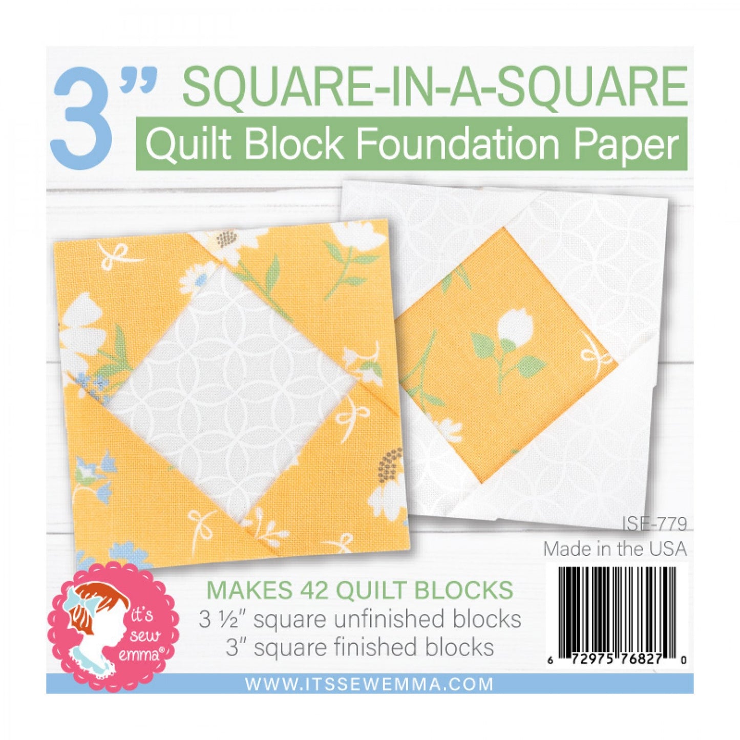 Square in a Square Quilt Block Foundation Paper- Special Order