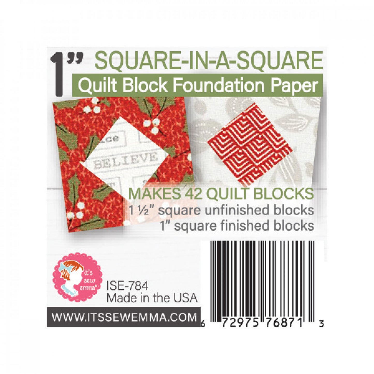 Square in a Square Quilt Block Foundation Paper- Special Order