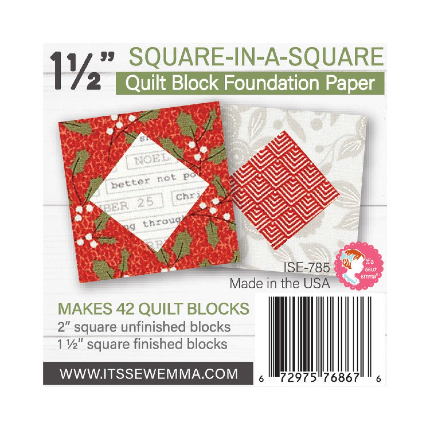 Square in a Square Quilt Block Foundation Paper- Special Order