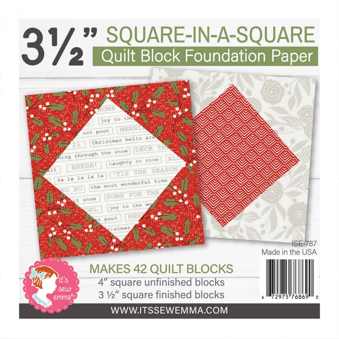 Square in a Square Quilt Block Foundation Paper- Special Order