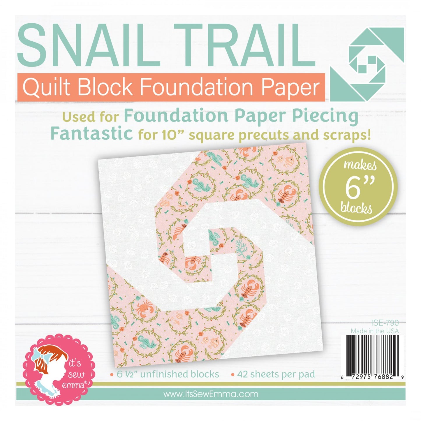 Snail Trail Quilt Block Foundation Papers- Special Order