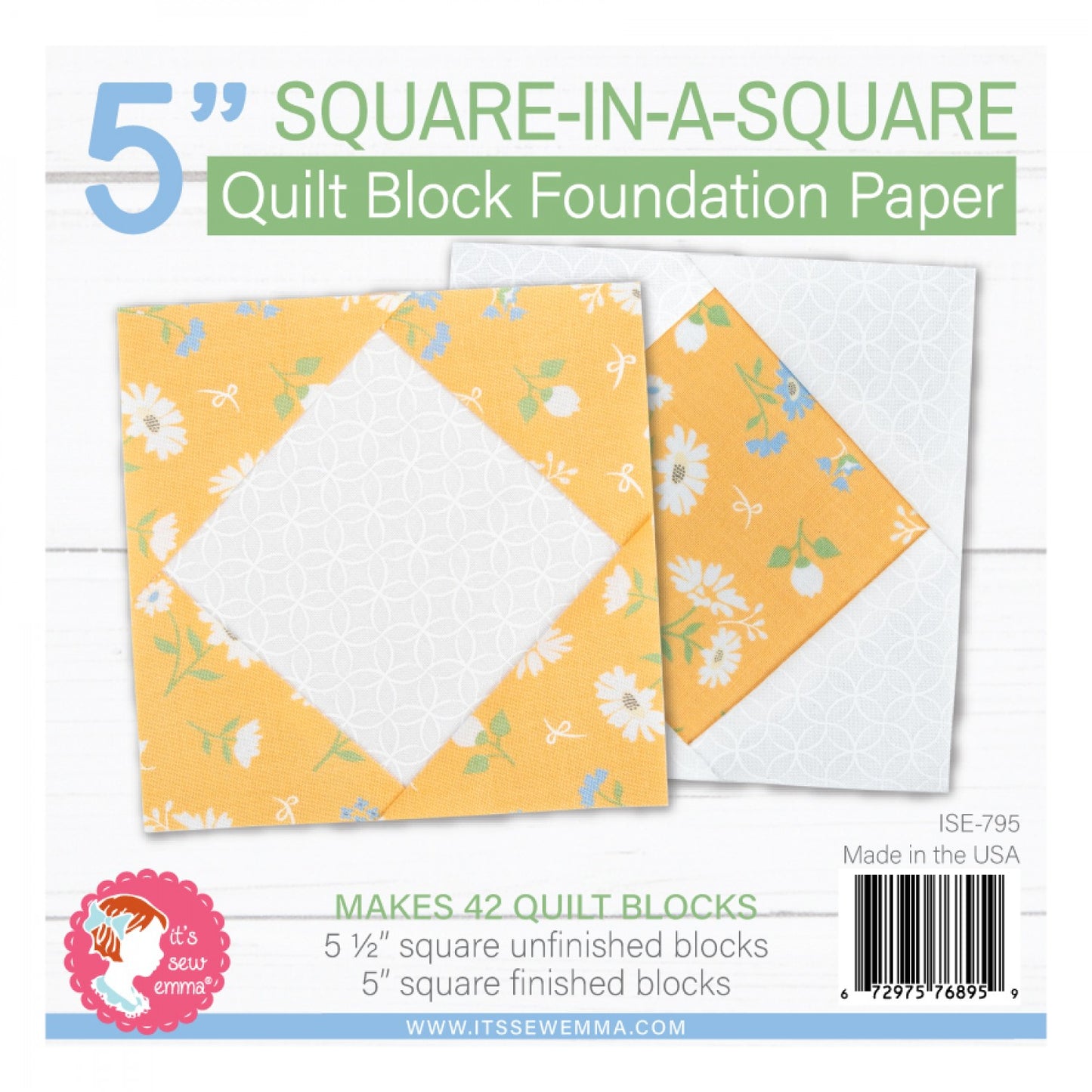 Square in a Square Quilt Block Foundation Paper- Special Order