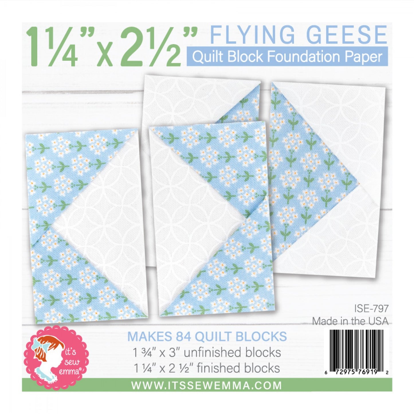 Flying Geese Quilt Block Foundation Paper- Special Order