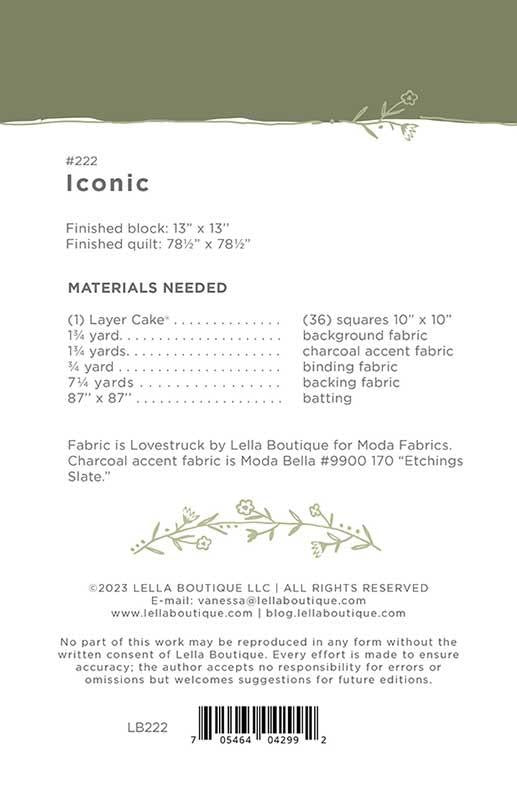 Iconic Quilt Pattern by Lella Boutique