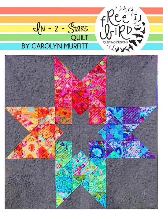 In 2 Stars Quilt Pattern by Free Bird Quilting Designs